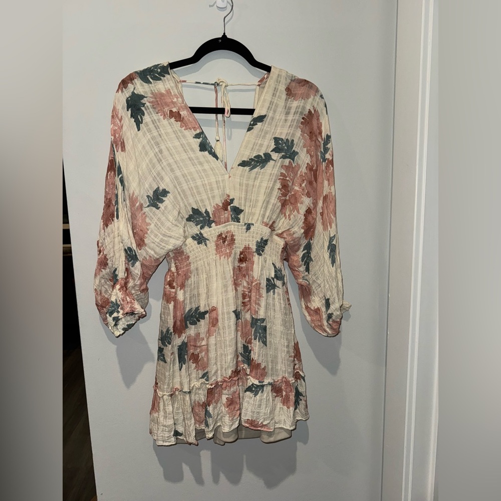 Floral long sleeve sun dress